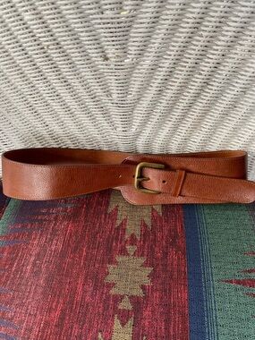 Italian Leather Belt with Brass Buckle